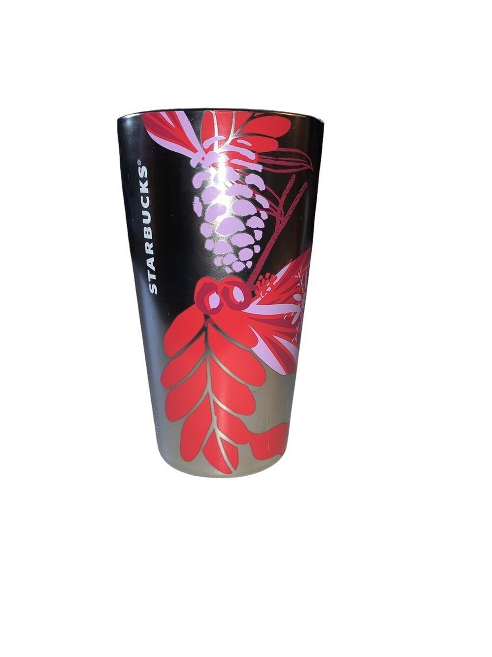 Starbucks Tumbler 12 fl oz silver pink Red